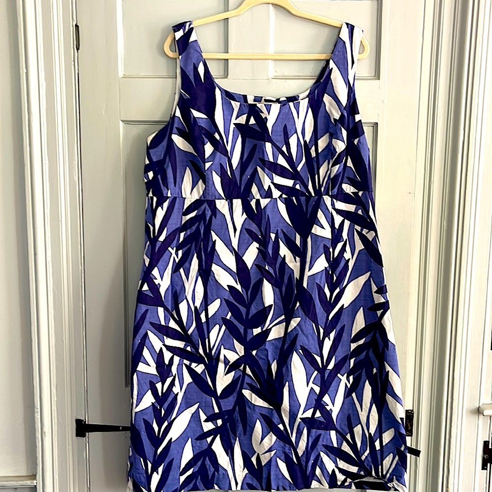 Boden Savannah leaf XL vintage empire waist, dress size 18 long